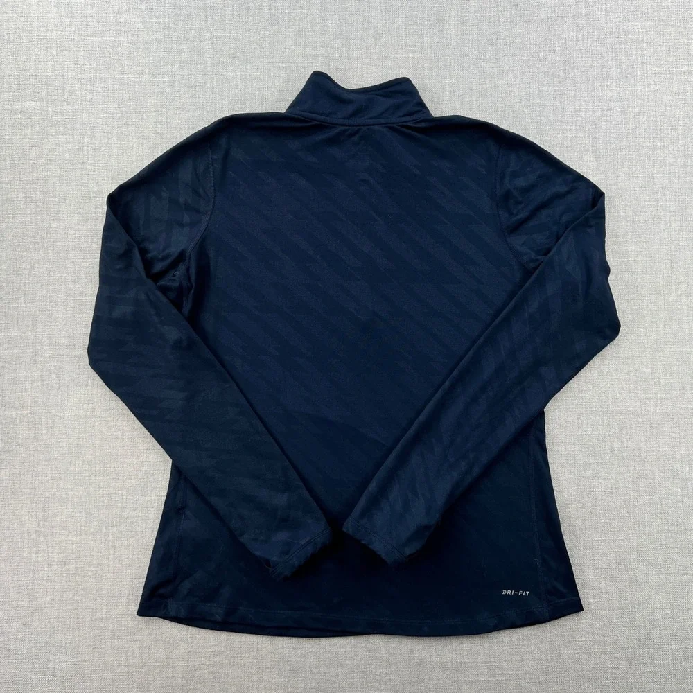 Nike Michigan Wolverines Quarter Zip Dri-Fit Athletic Pullover Women L Navy Blue